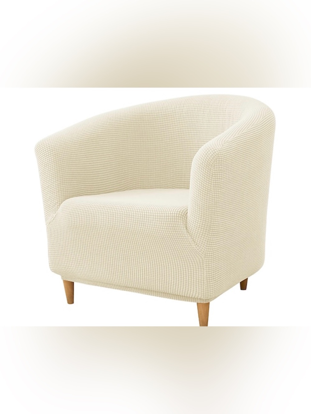 Cream Checkered Accent Chair Covers set of two